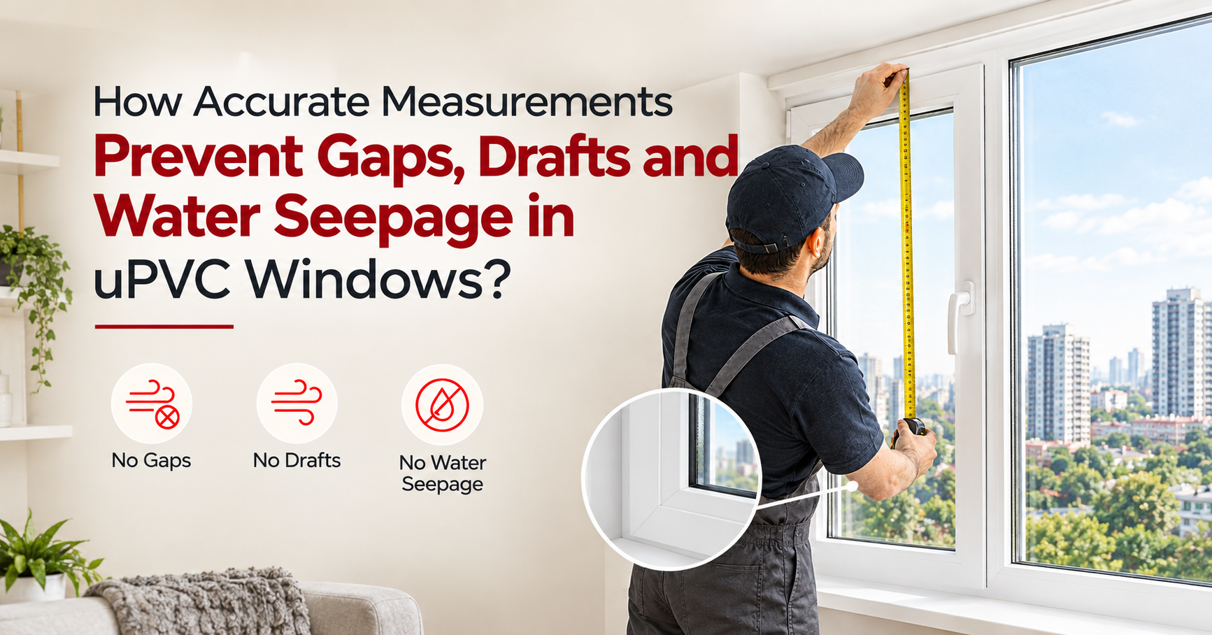 Read more about the article How Accurate Measurements Prevent Gaps, Drafts and Water Seepage in uPVC Windows?